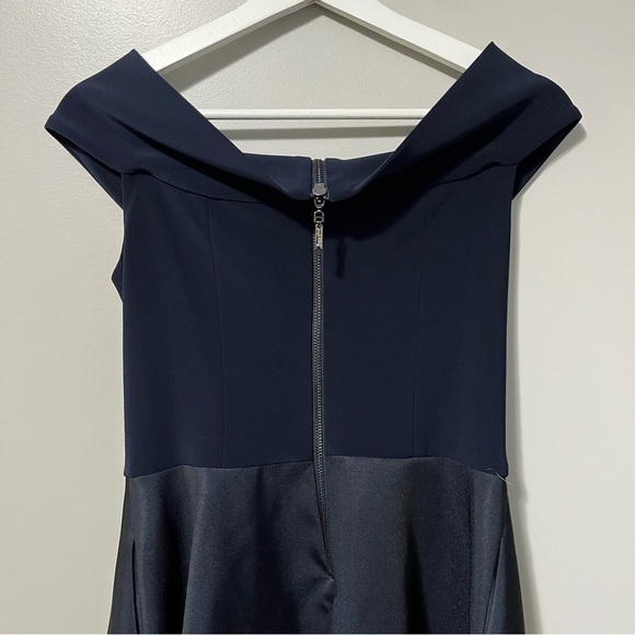 Joseph Ribkoff Dress Style 181799 Off The Shoulder Fit and Flare Midnight Blue - Picture 11 of 12